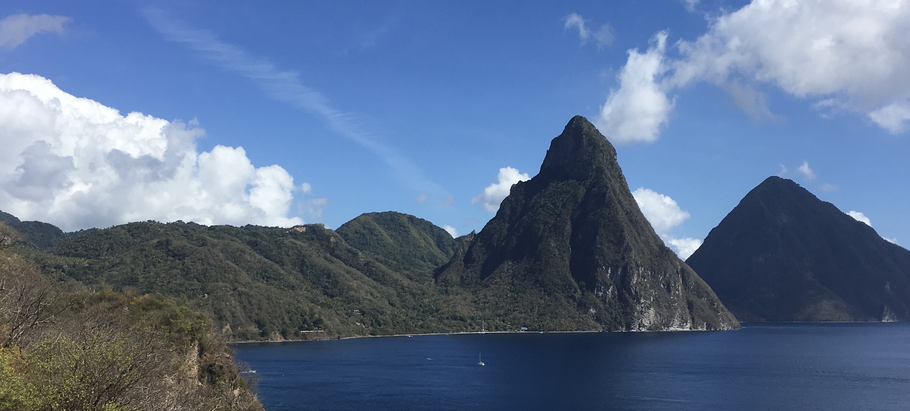 View of the Pitons